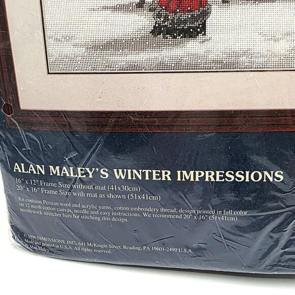 SUNSET Alan Maley's Winter Impressions Needlepoint Kit Victorian Horse Carriage - Picture 3 of 6